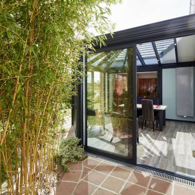 Création d'une extension vitrée sur jardin au Coudray 4